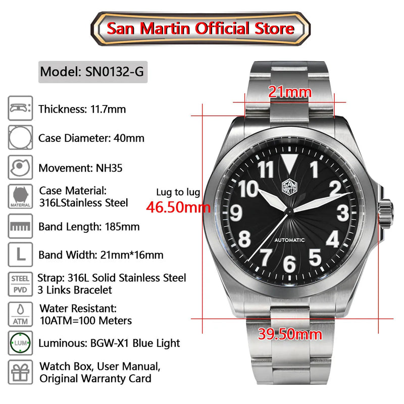 San Martin New SN0132-G1 39.5mm