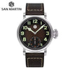 San Martin SN0095-G-DB Vintage 44.5mm Pilot ST3621 Manual Mechanical Men Watch Simple Military Style Sapphire Glass Waterproof 10Bar C3 lume