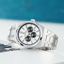 OBLVLO Elegant 3 Sub-dial Sports Watches Stainless Steel Moonphase Automatic Mechanical Watch Luminous Waterproof Watch TM-MUT-YWYS