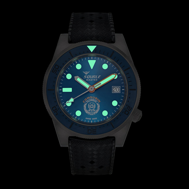 SQUALE 鯊魚仔 Master x Palombari Blue Dial 1200米防水 SWISS MADE 瑞士製造 Diver Watch Ltd Ed 500pcs 全球限量500隻