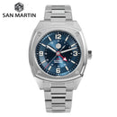 SAN MARTIN SN0026-G-C GMT Automatic Stainless Steel 40mm 10ATM Men Sports Watch