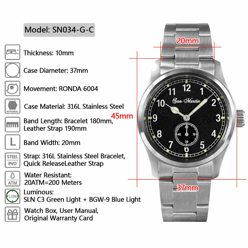 SAN MARTIN SN034-G3 RONDA 6004 石英錶
