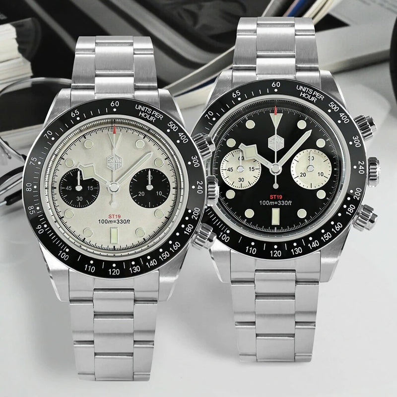 SAN MARTIN SN0052-G Panda BB 機械錶 計時碼錶