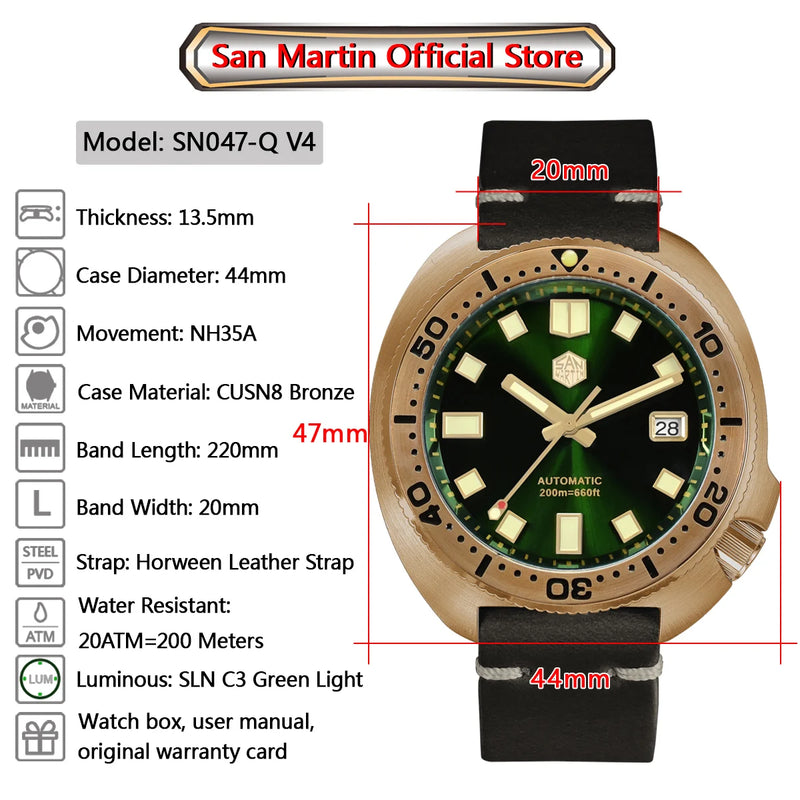 San Martin SN047-Q V4 44mm 青銅錶
