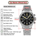 San Martin SN0105-G-JS ST1901  38.5mm Manual Mechanical Men's Watch