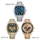 Citizen 星辰 Quartz Chronographs （ Blue Dial ）AN8230-59M / （Black Dial）AN8234-58E / （Golden Sub Dials）AN8236-52P 石英計時表