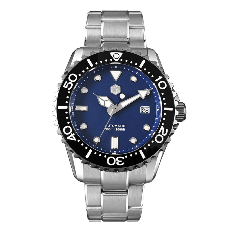 San Martin SN0009-G-B New 44mm Classic NH35 Automatic Mechanical Sapphire Men's Diving Watch