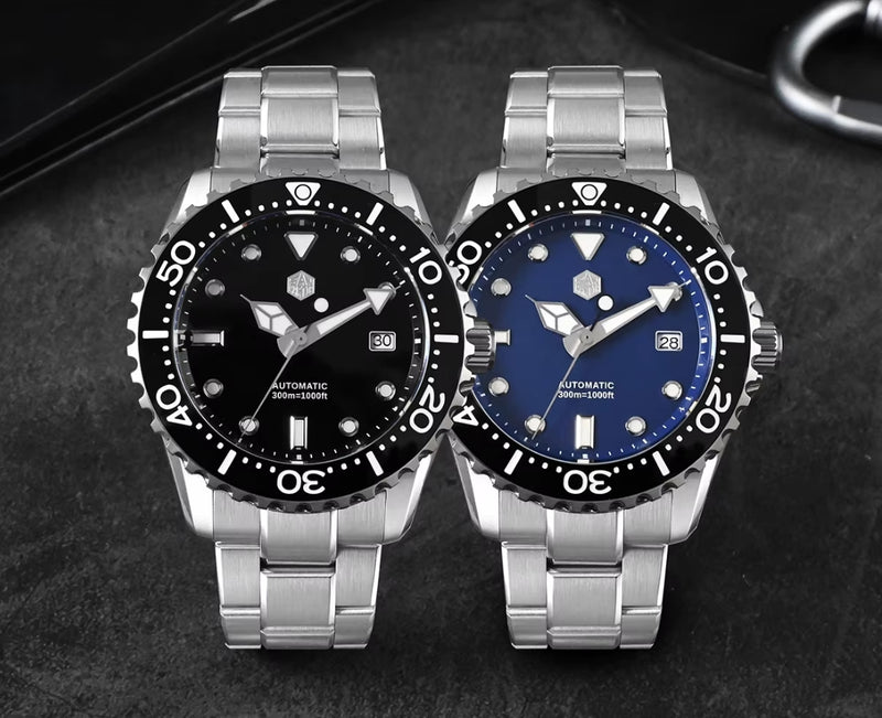 San Martin SN0009-G-B New 44mm Classic NH35 Automatic Mechanical Sapphire Men's Diving Watch