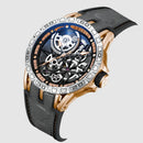 Oblvlo LM Series Rose Gold Luxury Automatic Skeleton Watch For Men LM-RBRB