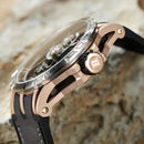 Oblvlo LM Series Rose Gold Luxury Automatic Skeleton Watch For Men LM-RBRB