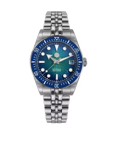 San Martin SN0148-G Men's Diver Watch Miyota 9015 Enamel Sunburst Dial Automatic Mechanical Waterproof 200m