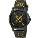 GUCCI古馳Gucci YA1264019 Ghost G-Timeless 38MM Black Rubber Watch 中性手錶