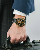 TACS ATL 復古黑金雙鏡頭自動錶 Automatic Twin Lens Retro TS-2002B 黑色皮帶