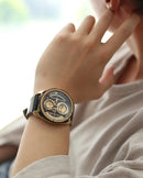 TACS ATL 復古黑金雙鏡頭自動錶 Automatic Twin Lens Retro TS-2002B 黑色皮帶