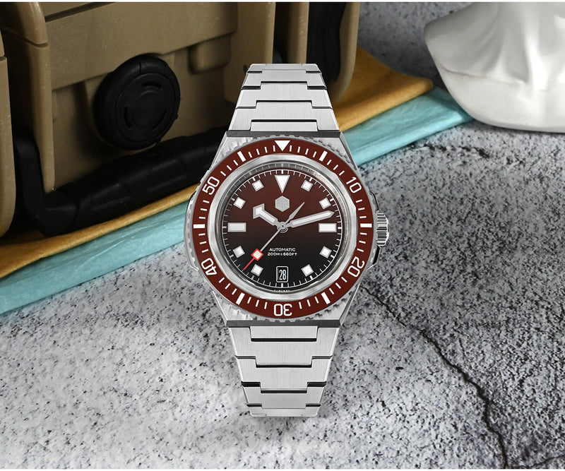 San Martin SN0146-G 41mm Men Diving Watch Integrated Case NH35 Automatic Mechanical Watch Original Design 200m Waterproof Sapphire