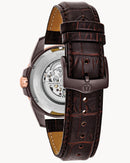 Bulova  Sutton 98A165 Automatic men's watch 43mm Skeleton Rose Gold and Brown Watch 100m