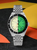 SAN MARTIN SN0116-LUM GMT Full Lume Automatic Stainless Steel 39.5mm 10ATM Watch
