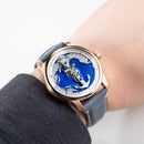 OBLVLO Creative Navigator Stainless Steel Mechanical Transparent Automatic Waterproof Watch For Men JM-SS-PLL JM-COL1003SAILING-PLLL