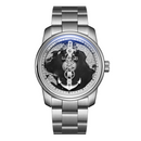 OBLVLO Creative Navigator Stainless Steel Mechanical Transparent Automatic Waterproof Watch For Men JM-SS-YBY JM-SAILING-YBYS