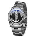 OBLVLO Creative Navigator Stainless Steel Mechanical Transparent Automatic Waterproof Watch For Men JM-SS-YBY JM-SAILING-YBYS