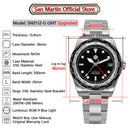 SAN MARTIN SN0112-G GMT NH34 Automatic Stainless Steel 38mm 20ATM Diver's Watch
