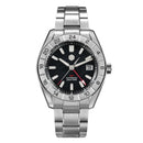 SAN MARTIN SN0130-G GMT Automatic Mother Of Pear Dial Stainless Steel 42mm Watch