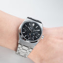 OBLVLO Elegant 3 Sub-dial Sports Watches Stainless Steel Moonphase Automatic Mechanical Watch Luminous Waterproof Watch TM-MUT-YBYS