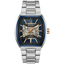 Bulova Maquina 98A319 Automatic Blue Skeleton Dial Stainless Steel Men's Watch