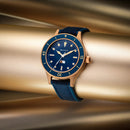 Bulova MIL-SHIPS 98A325 Automatic Blue Dial Bronze Case CORDURA Strap Men Watch