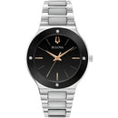 Bulova Millennia 96E117 Black Dial Diamond Accents Stainless Steel Quartz Watch