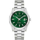 Bulova Surveyor 96B429 Automatic Green Dial Date Display Stainless Steel Watch