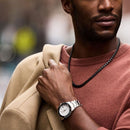 Bulova Marine Star 96B426 Bright White Dial Date Display Stainless Steel Watch