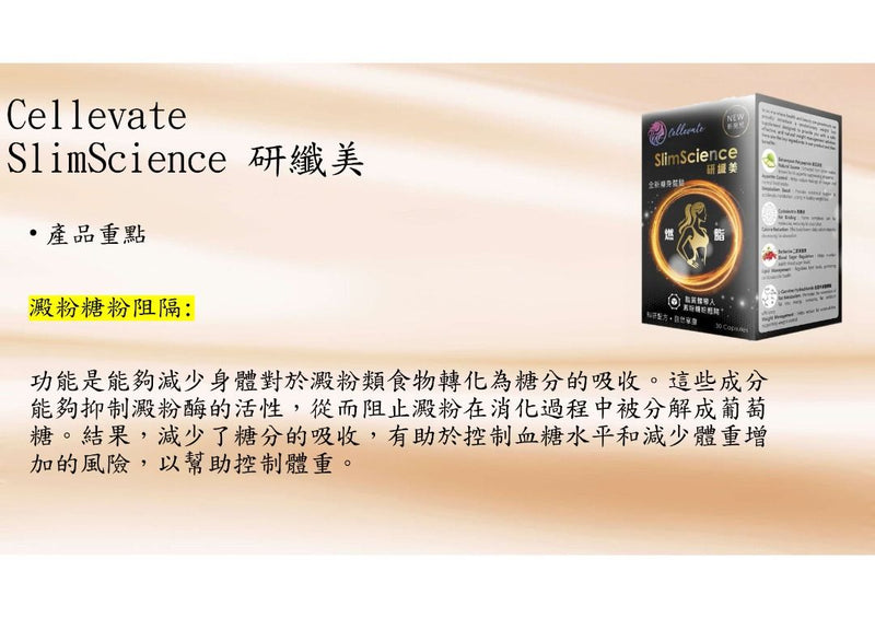 Cellevate SlimScience 研纖美 30粒