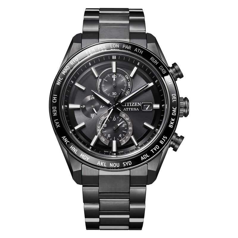 CITIZEN ATTESA AT8294-59E Eco-Drive Black Dial Radio-Controlled Titanium Watch