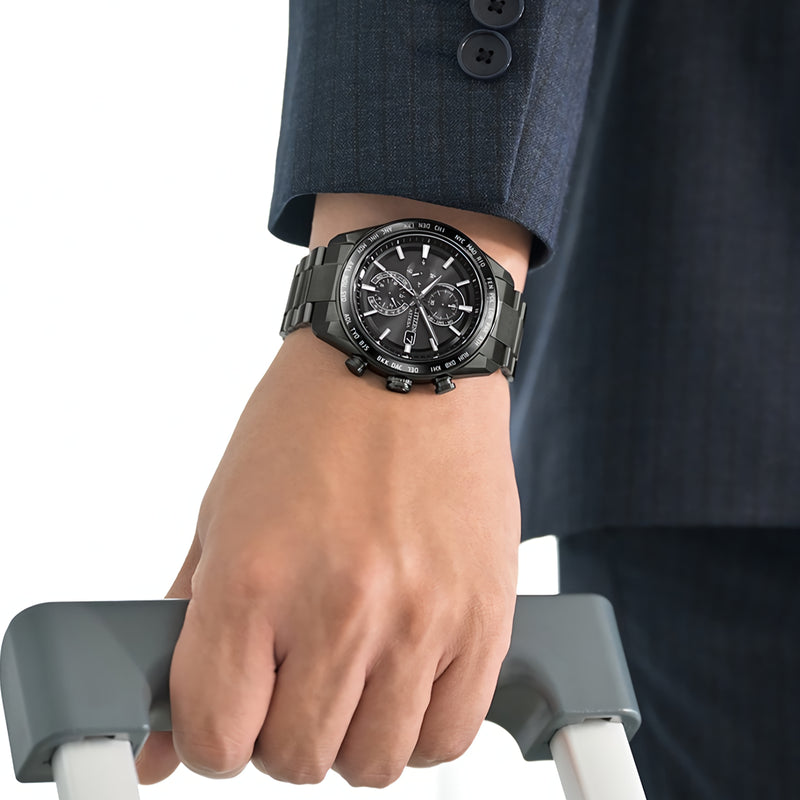 CITIZEN ATTESA AT8294-59E Eco-Drive Black Dial Radio-Controlled Titanium Watch