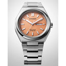 CITIZEN Zenshin AW0130-85Z ｜Eco-Drive｜三文魚色｜鈦金屬｜星期日期顯示｜自動機械錶