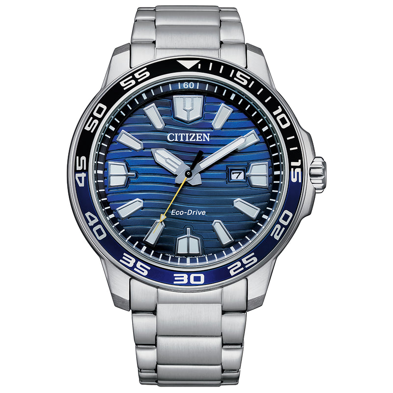 CITIZEN Eco-Drive AW1525-81L Blue Dial Date Display Stainless Steel 10ATM Watch