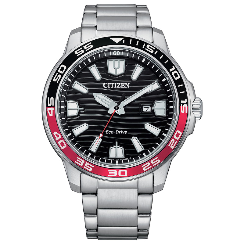 CITIZEN Eco-Drive AW1527-86E Black Dial Date Display Stainless Steel 10ATM Watch