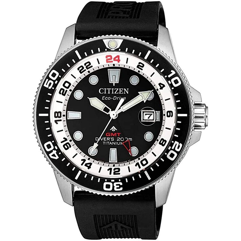 CITIZEN PROMASTER MARINE BJ7110-11E Eco-Drive GMT Super Titanium Men Diver Watch