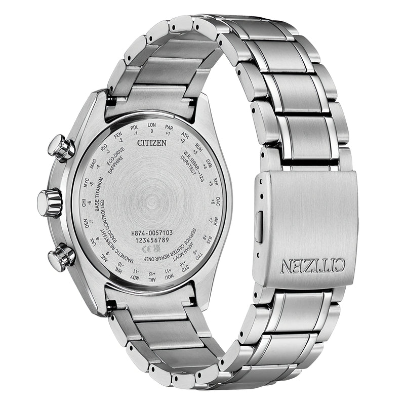 CITIZEN Eco-Drive BY1010-81H Radio-Controlled Moon Phase Display Titanium Watch