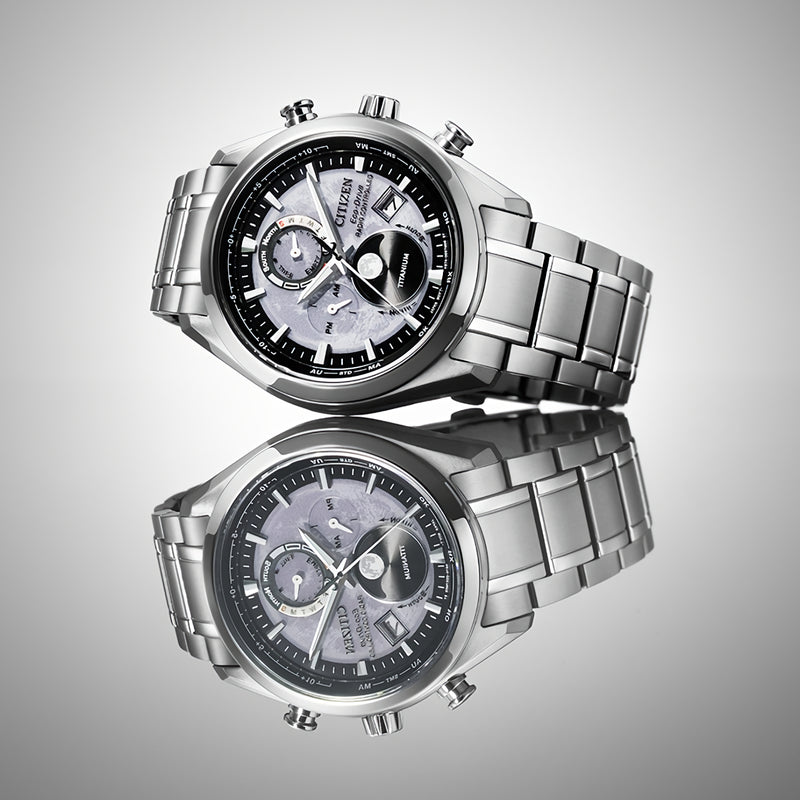 CITIZEN Eco-Drive BY1010-81H Radio-Controlled Moon Phase Display Titanium Watch