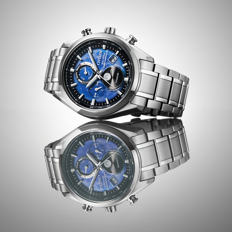 CITIZEN Eco-Drive BY1010-81L Radio-Controlled Moon Phase Display Titanium Watch