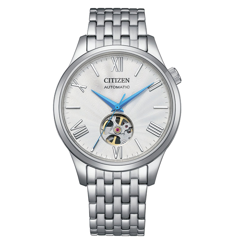 Citizen Mechanical NH9130-84A Automatic Skeleton Silver Dial Design Men Watch