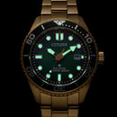 CITIZEN PROMASTER BN0262-59W Eco-Drive Green Dial Date Display 20ATM Diver Watch