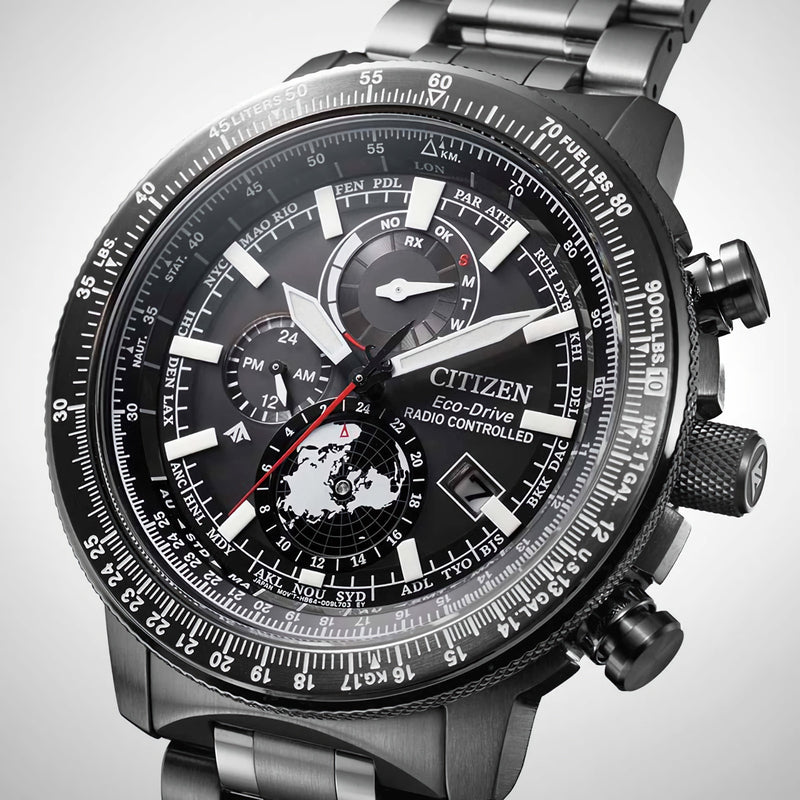 CITIZEN Promaster Sky BY3005-56G Radio-Controlled Black Dial World Time Watch
