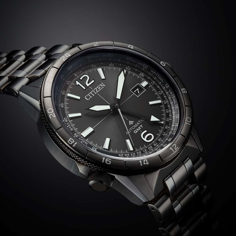 CITIZEN PROMASTER SKY NB6045-51H Automatic GMT Black Dial Date Display Men Watch