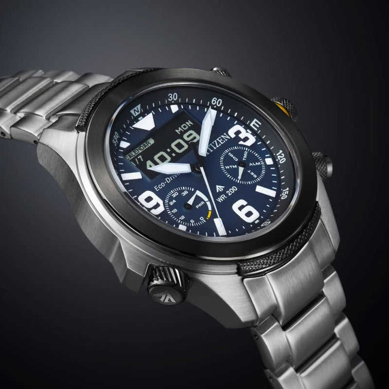 CITIZEN PROMASTER JV1006-51L Blue Dial Chronograph Analog-Digital 20ATM Watch