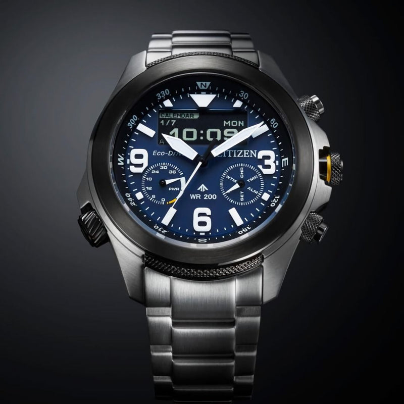 CITIZEN PROMASTER JV1006-51L Blue Dial Chronograph Analog-Digital 20ATM Watch