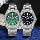 SAN MARTIN SN0130-G-B Automatic Gemstone Dial Sapphire Stainless Steel Men Watch