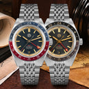 SAN MARTIN SN0116-G V6 GMT Automatic Date Dis Stainless Steel 39.5mm Retro Watch
